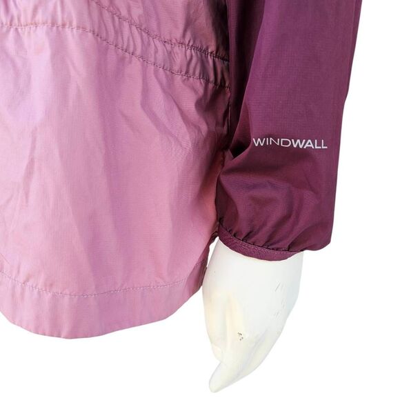 The North Face Women’s L WindWall Pullover Hooded Jacket Pink Gray Half Zip - Picture 4 of 6